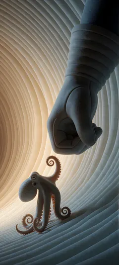 octopus and glove