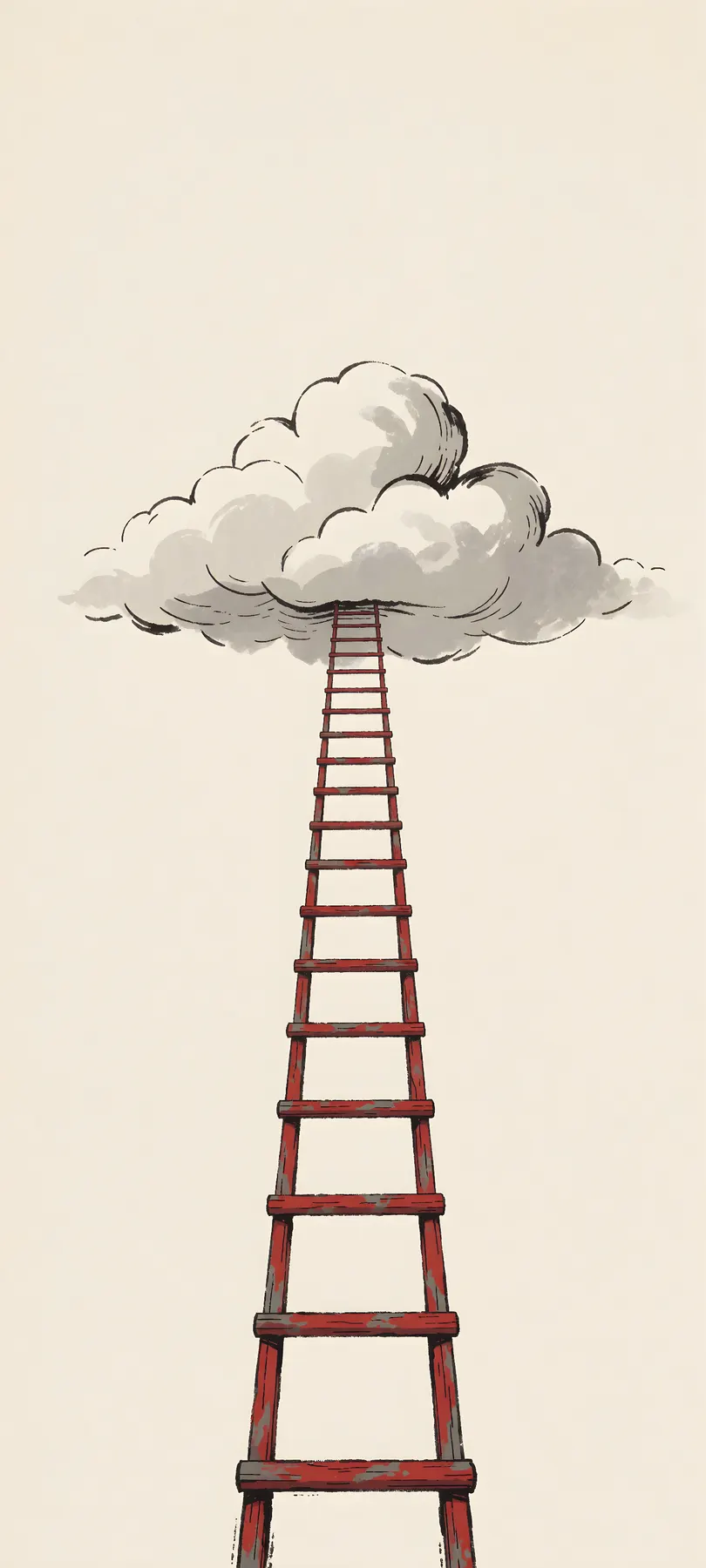 crimson ladder through cloud