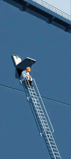 worker in reservoir hatch