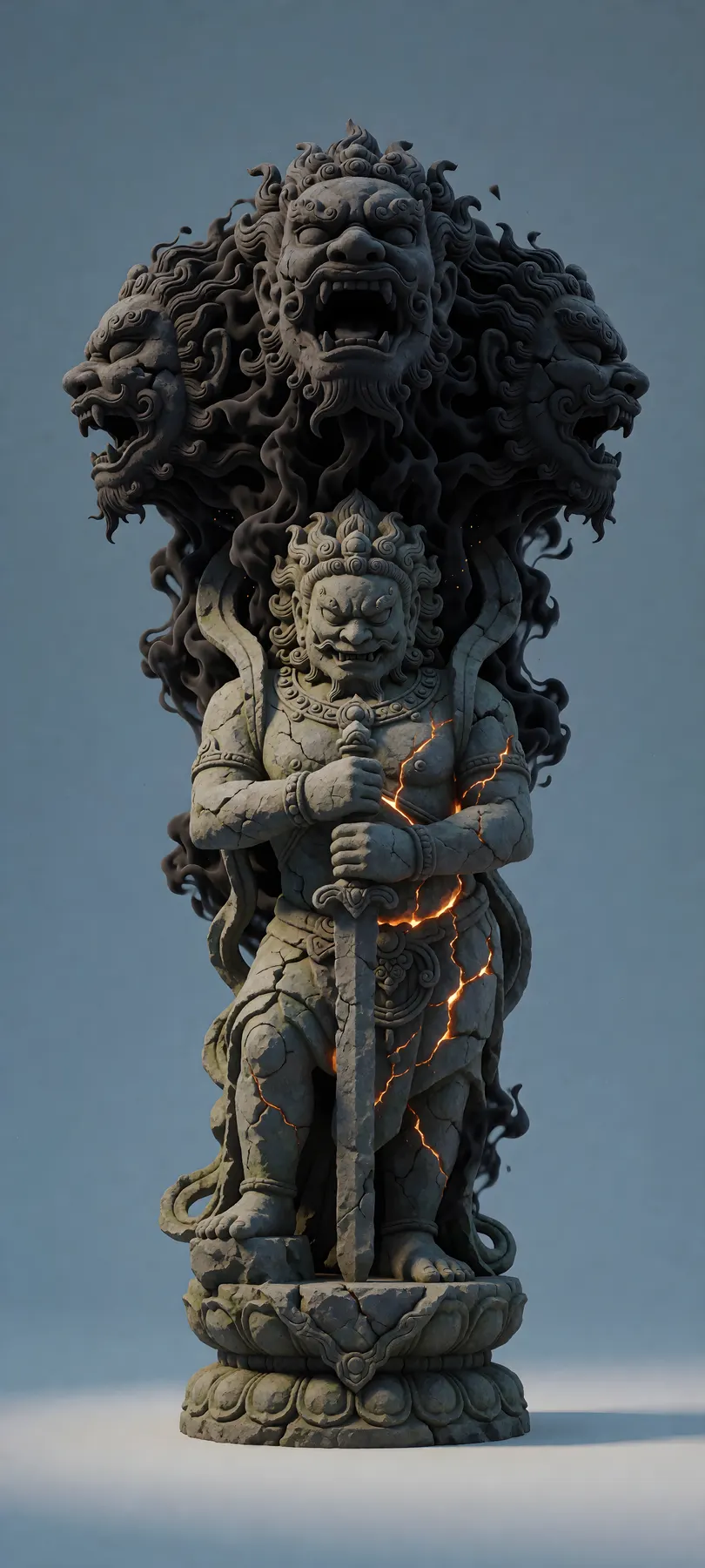 cracked stone guardian