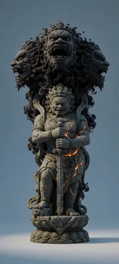 cracked stone guardian