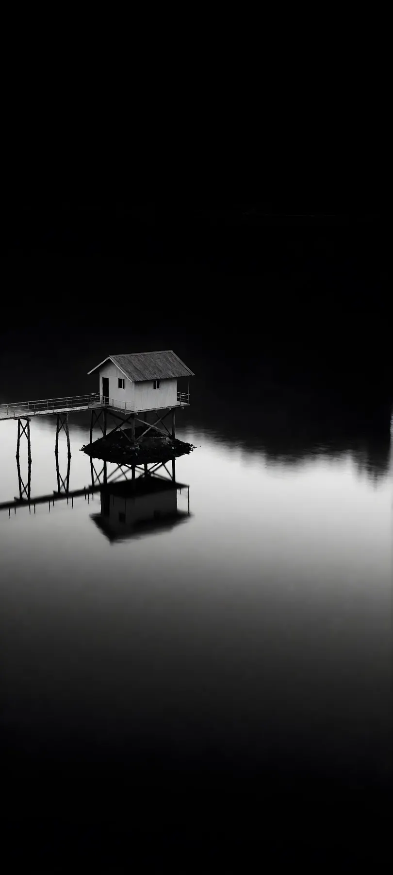 stilt cabin and walkway