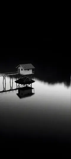 stilt cabin and walkway