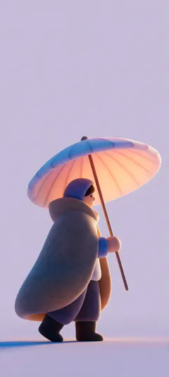 pilgrim with parasol