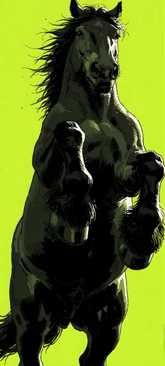 rearing draft horse