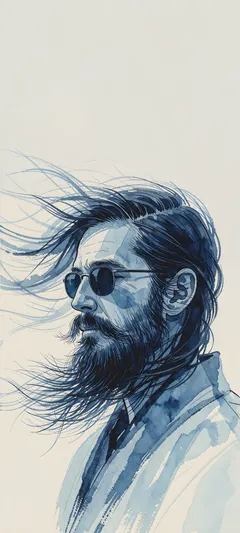 flowing mustache