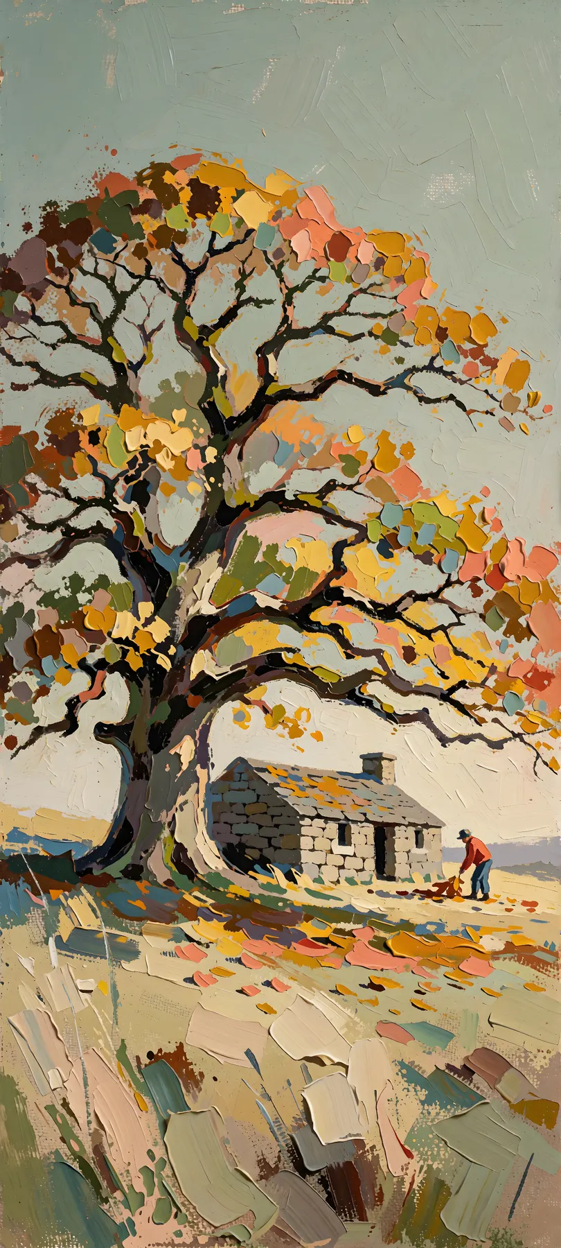 wind-bent amber oak