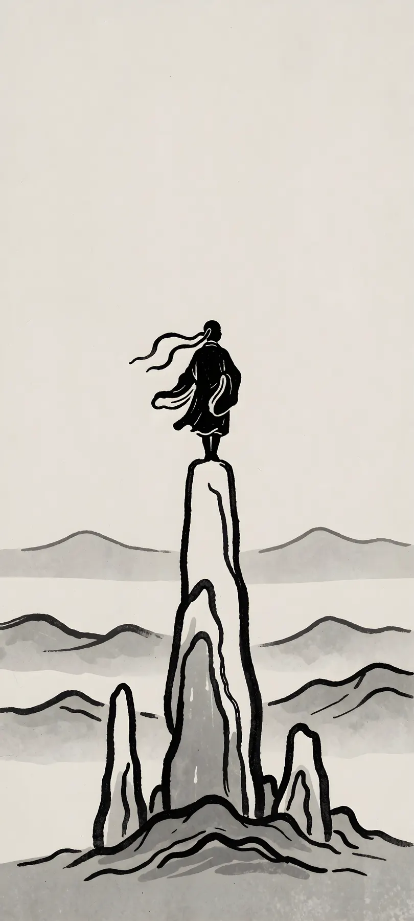 monk on stone needle