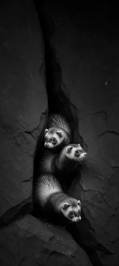 three ferrets