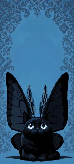 black moth-cat creature