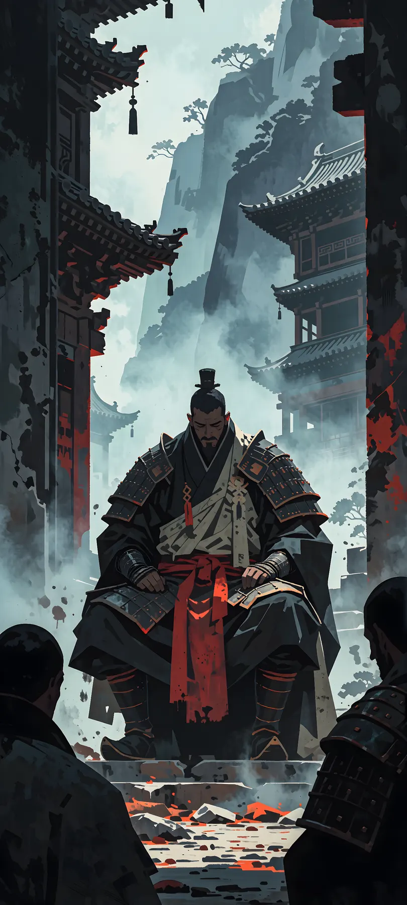 seated warrior monk