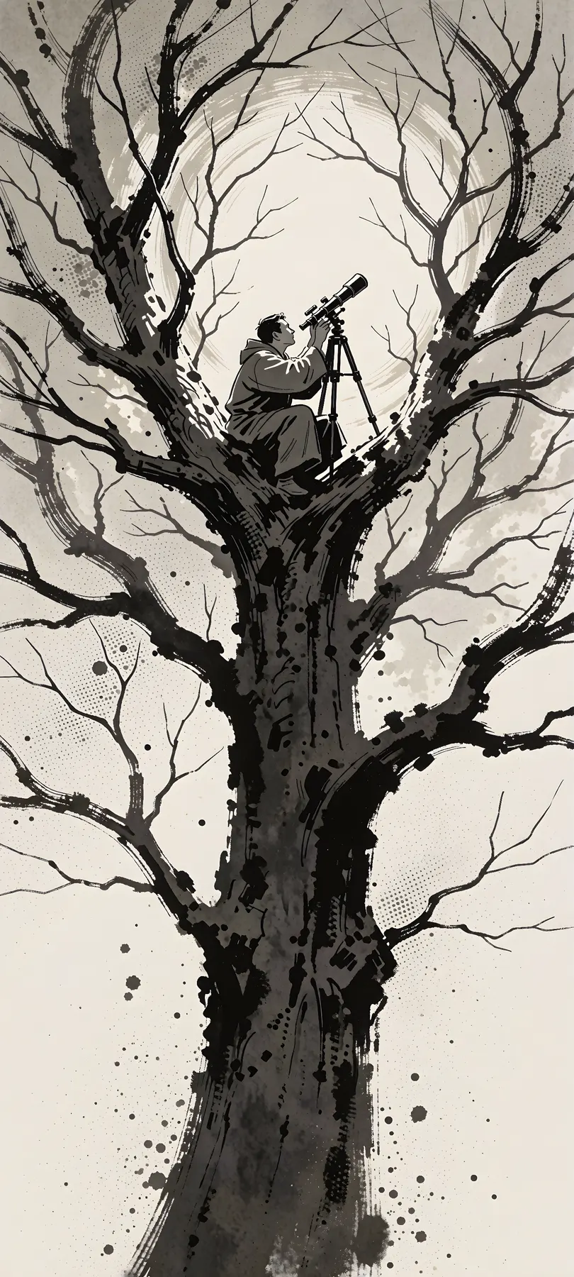 forest scholar with telescope