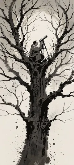 forest scholar with telescope