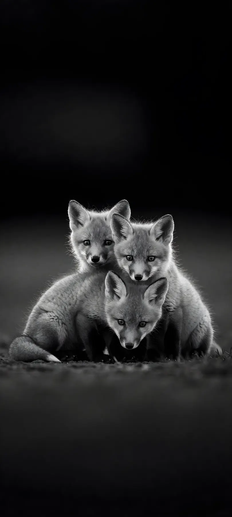 three fox kits