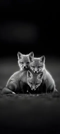 three fox kits