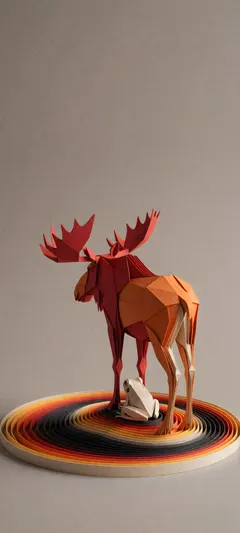 paper moose and frog