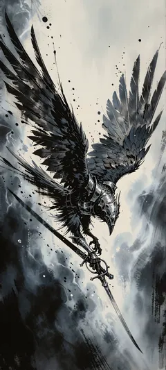 winged avian duelist