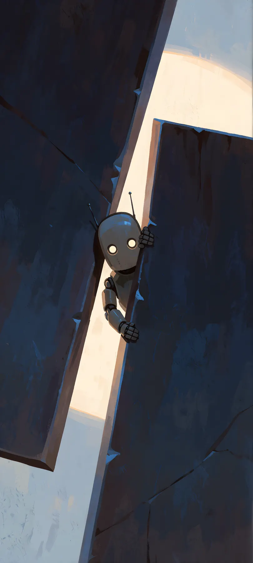 glowing-eyed masked automaton
