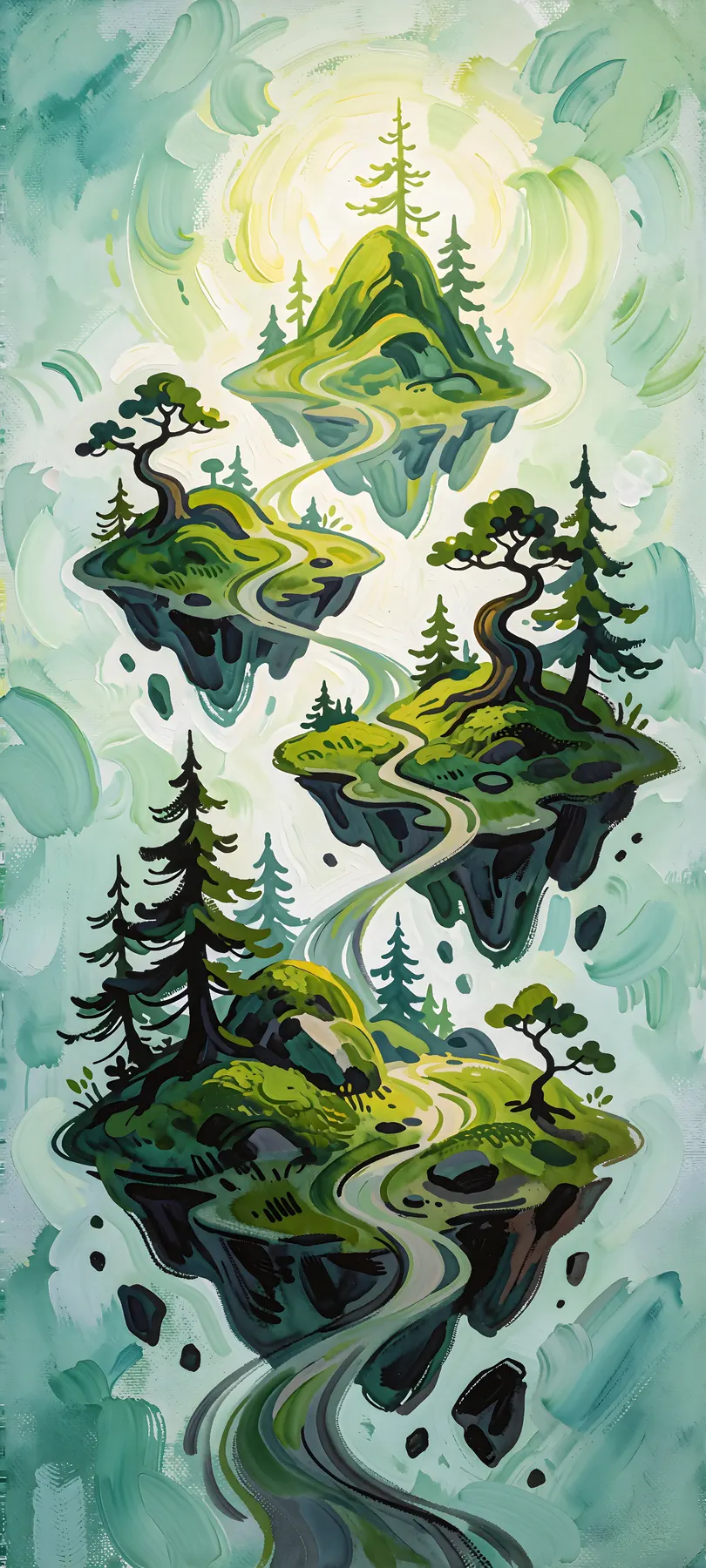 three floating wilderness islets