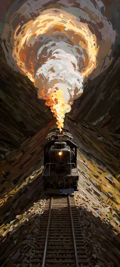 black locomotive