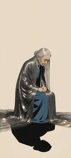 elder woman in profile