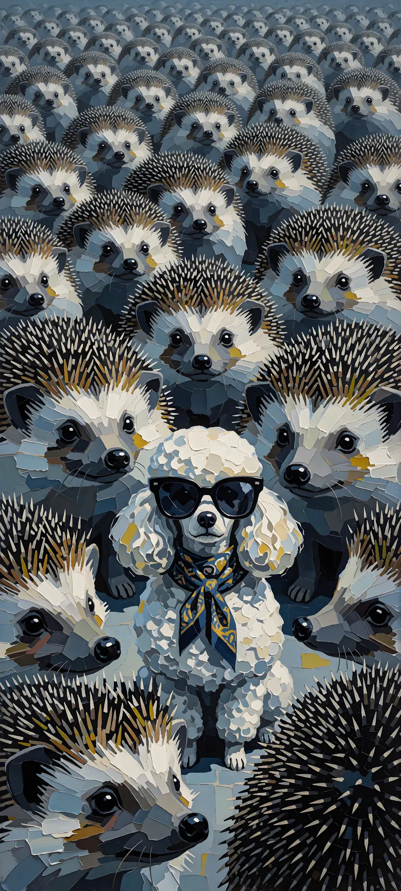 poodle among hedgehogs