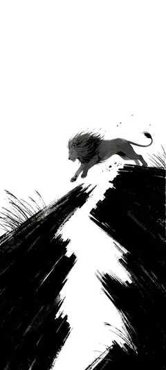 leaping lion