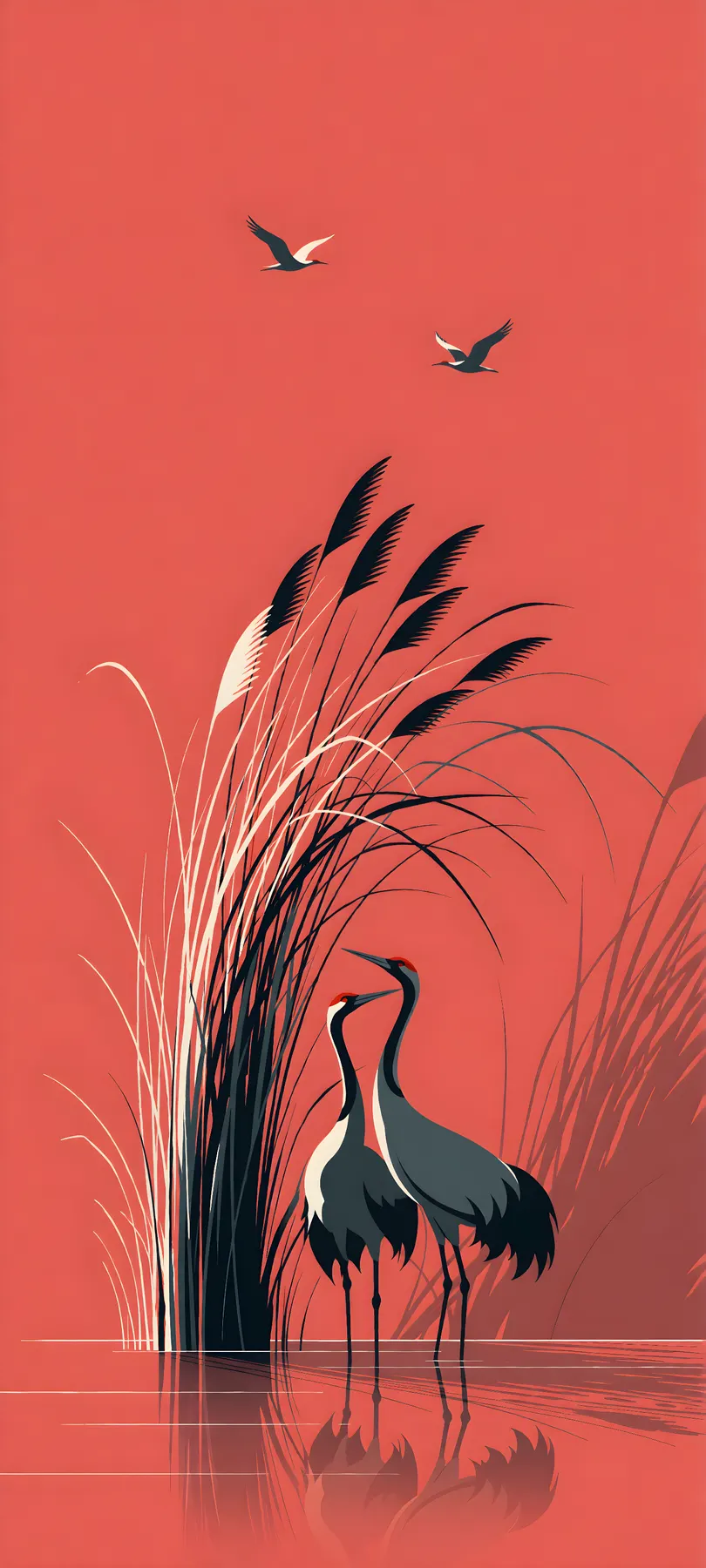 distant birds