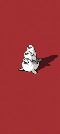 three stacked seal pups