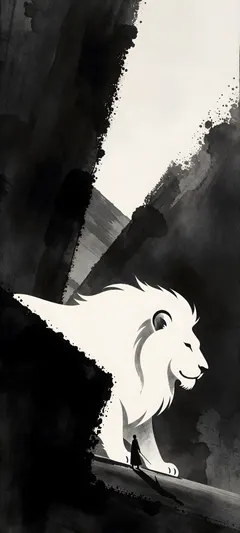 white paper lion