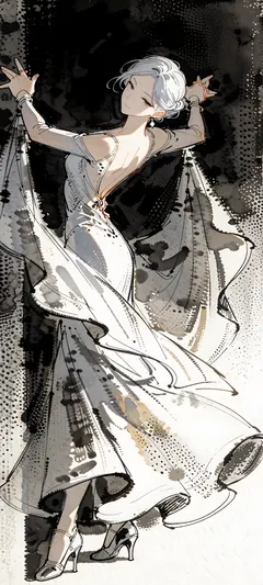 silver-haired ballroom dancer