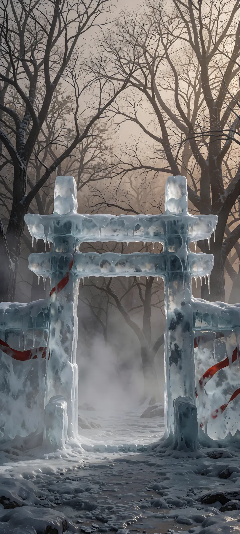 glowing ice gate