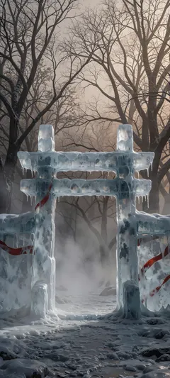 glowing ice gate