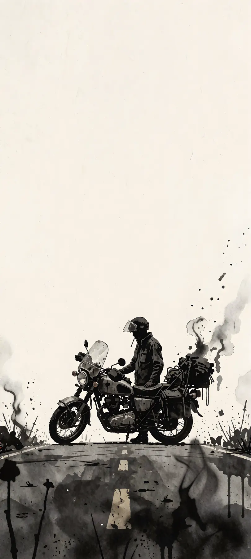 rider beside motorcycle