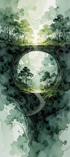 crescent-shaped suspended ravine