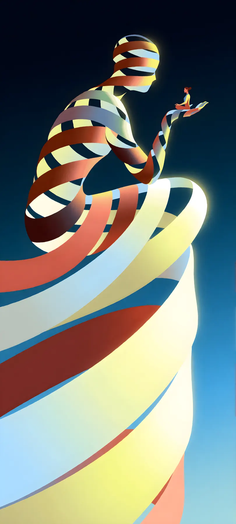 towering ribbon humanoid