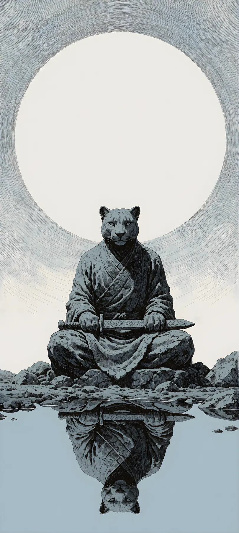 stone mountain lion warrior