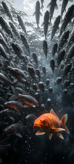 vivid orange koi
