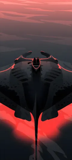 skiff-carrying manta ray