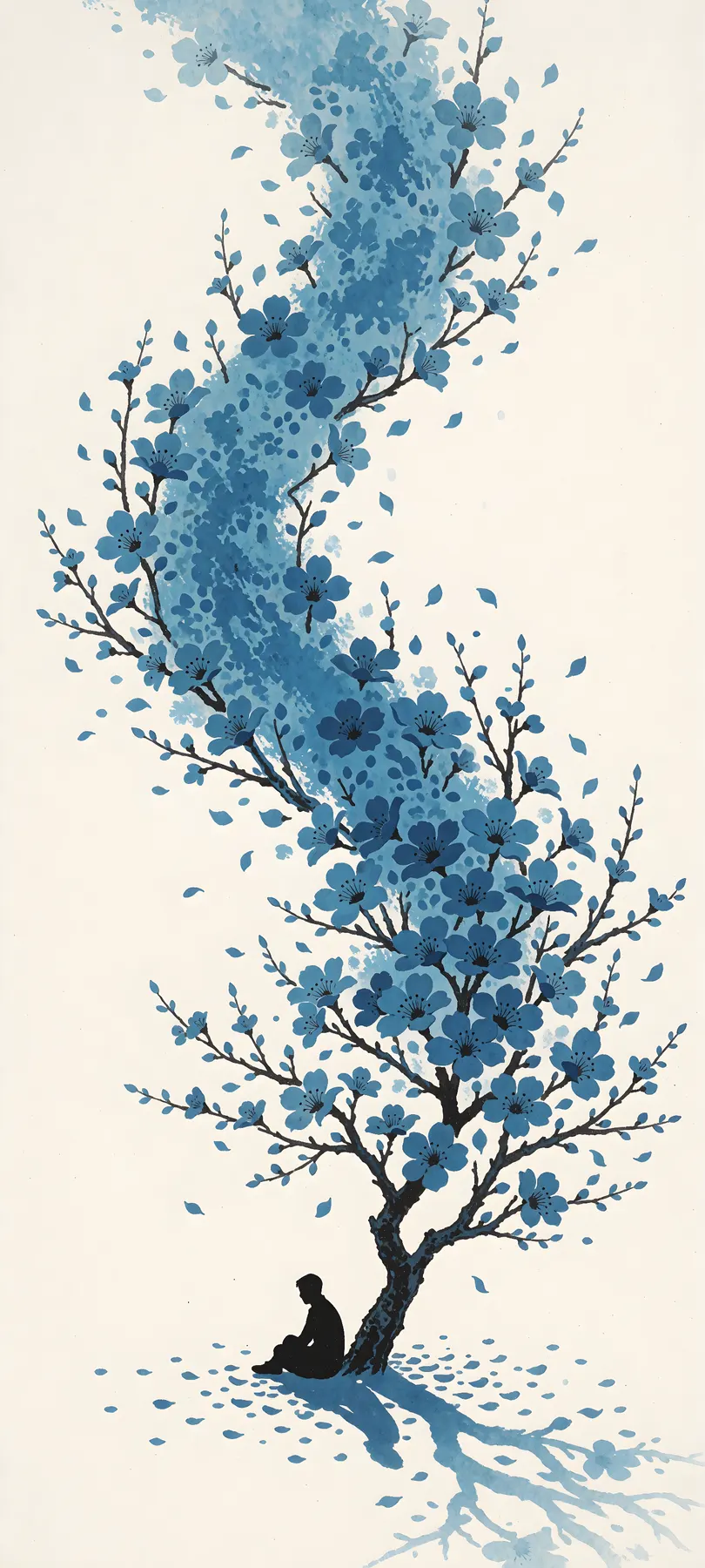 silhouette under tree