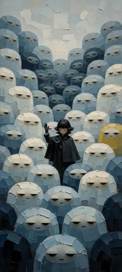 child in dark cape