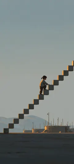child climbing stairs
