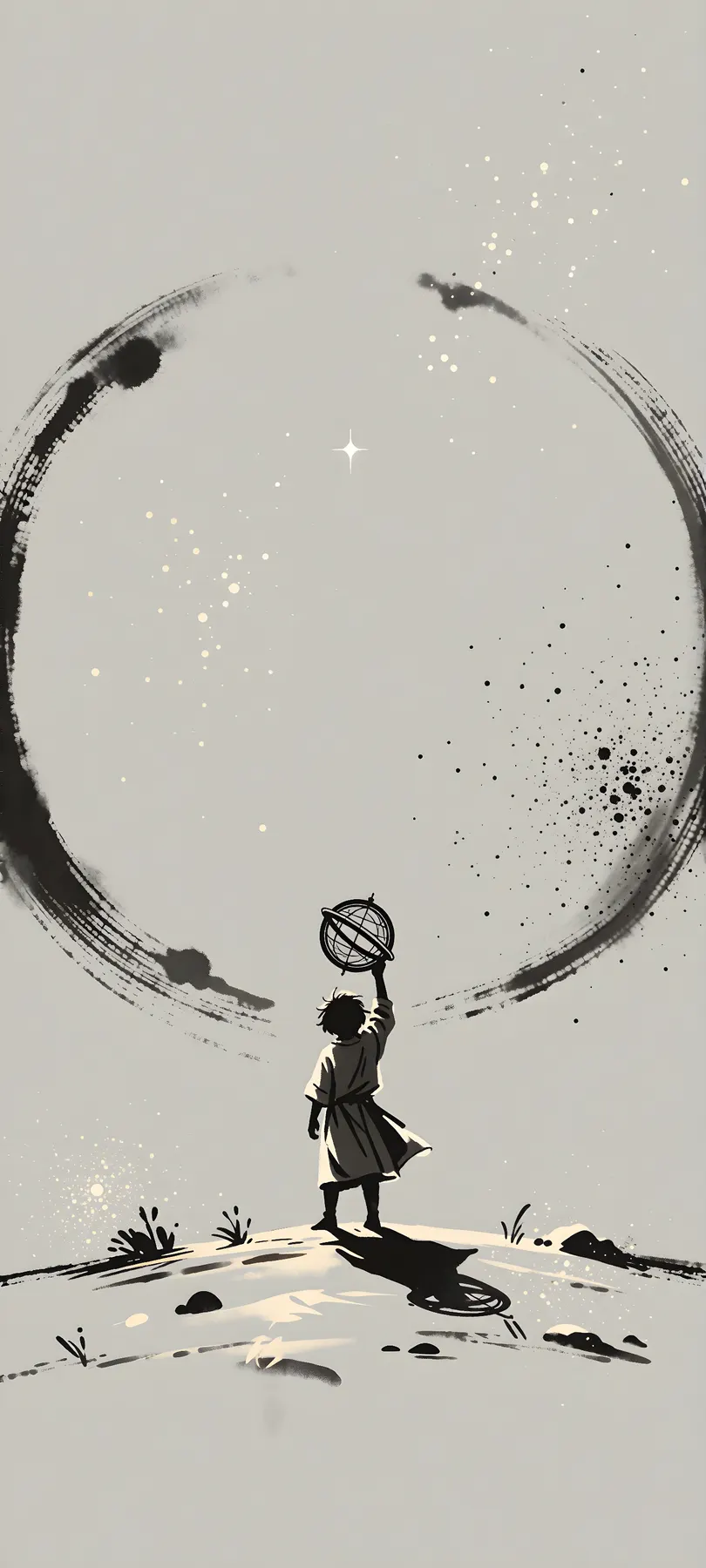 nomadic stargazer with astrolabe