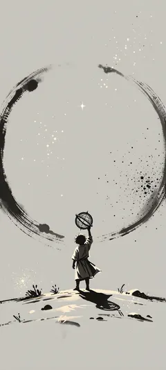 nomadic stargazer with astrolabe