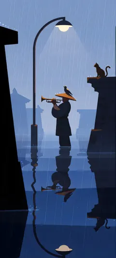 trumpet-playing guardian