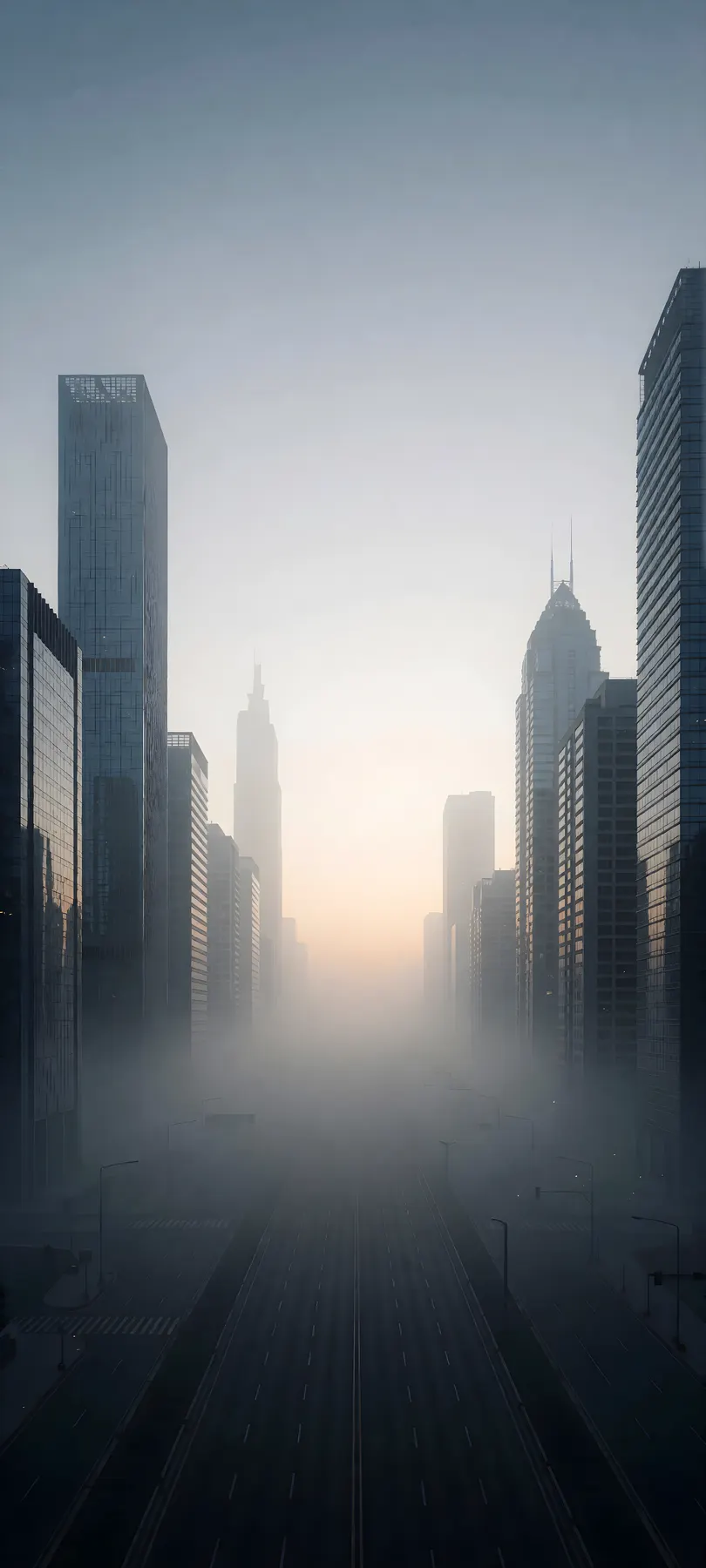 fog-veiled high-rises