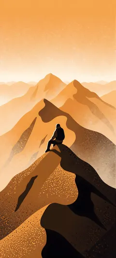 mountaineer on summit crest