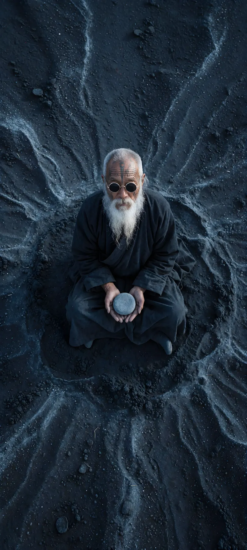 meditating elder nomad