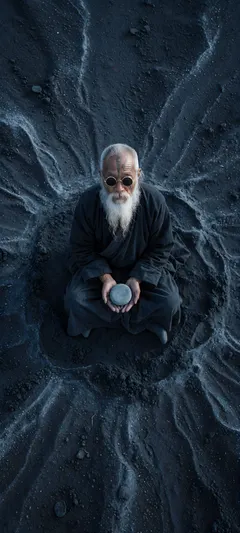 meditating elder nomad