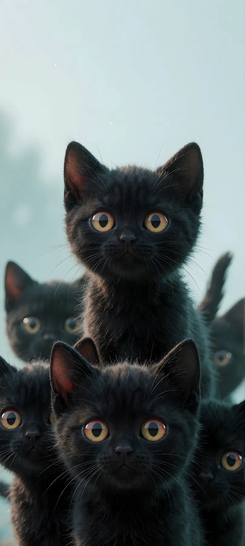 four black kittens